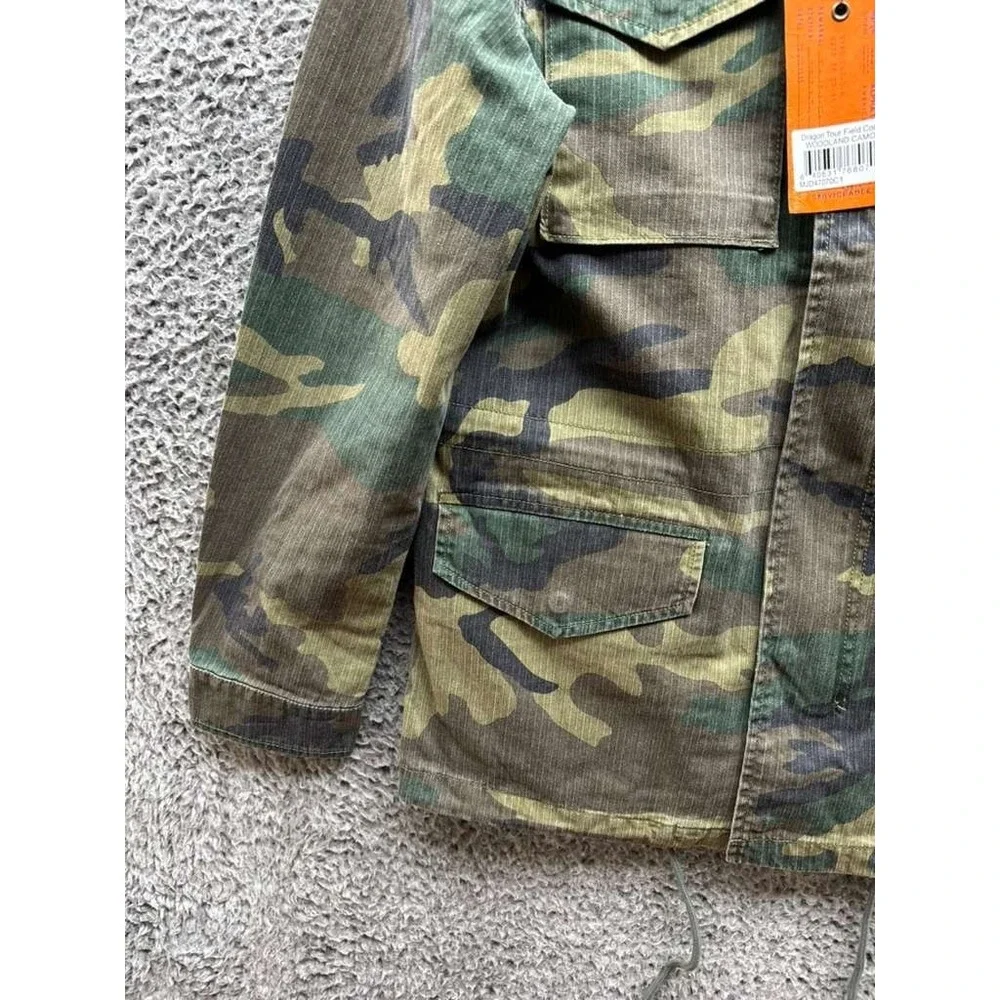 NWT Alpha Industries Dragon Tour Cotton Field‎ Coat Woodland Camo Mens Size M